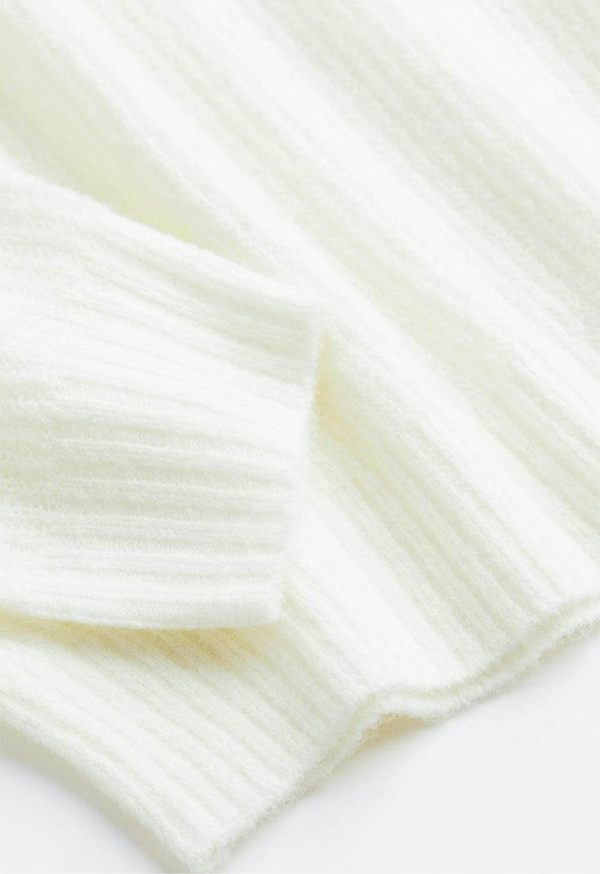 H&M - Off-the-shoulder rib-knit jumper - cream