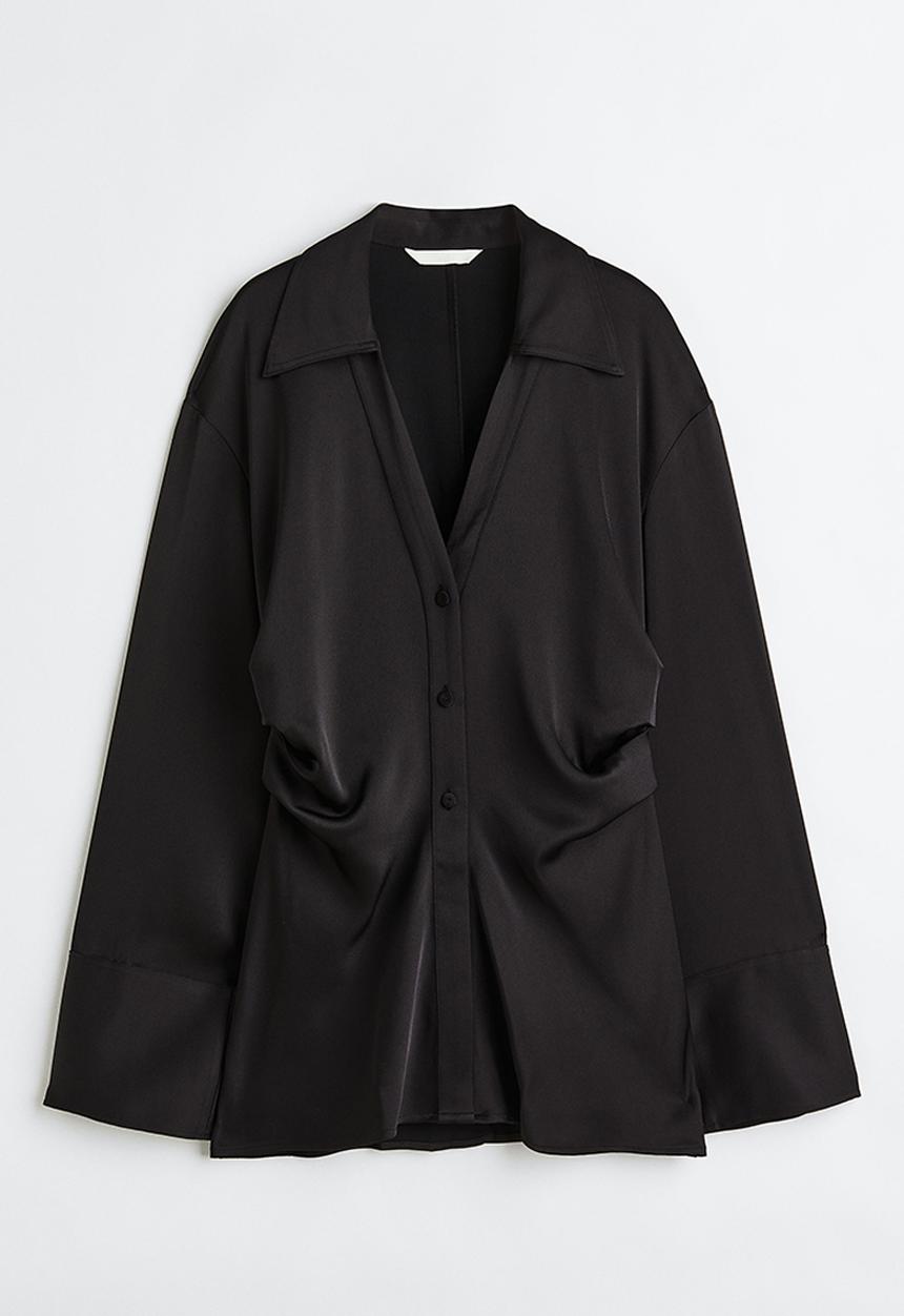H&M - Draped blouse - black