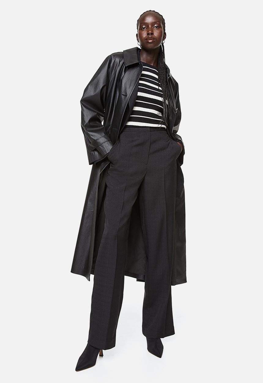 H&M - Rib-knit top - black/striped