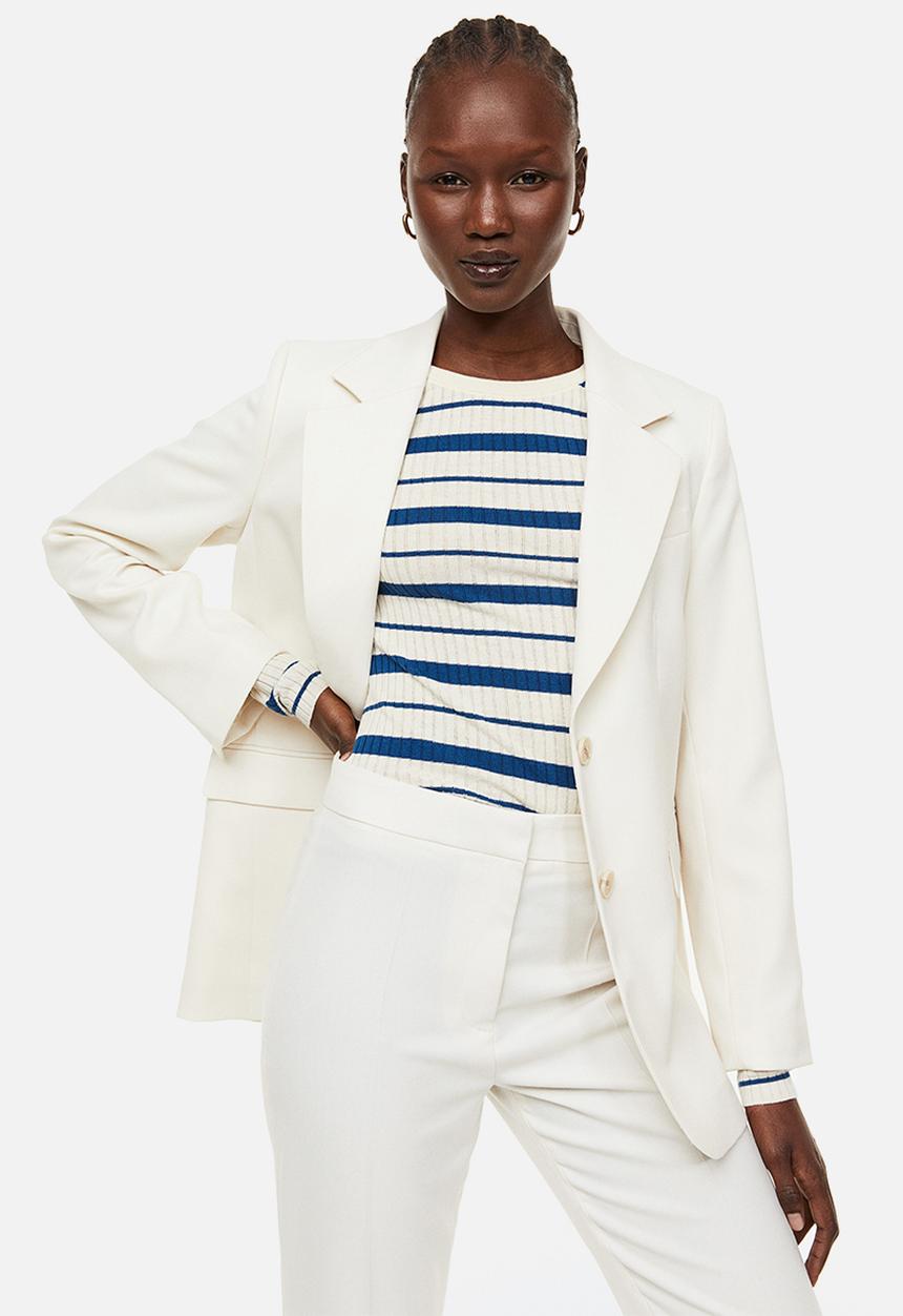 H&M - Rib-knit top - cream/striped