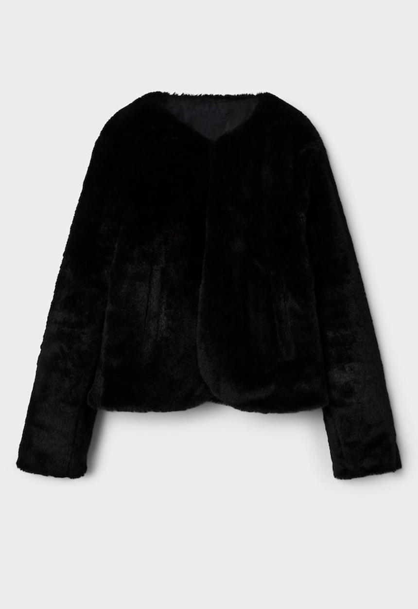 Name It - Magda faux fur jacket - black