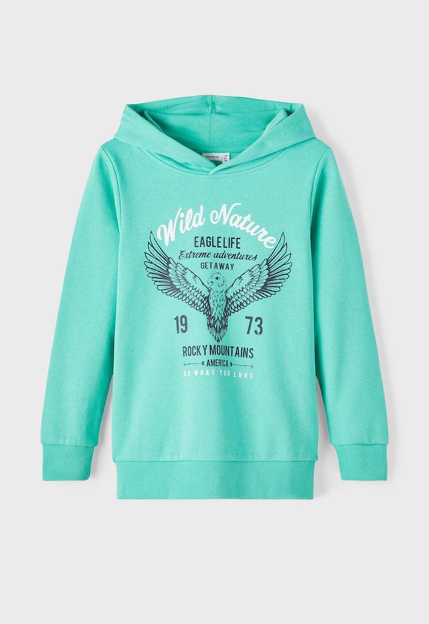 Name It - Long sleeve hoodie bru - aqua green
