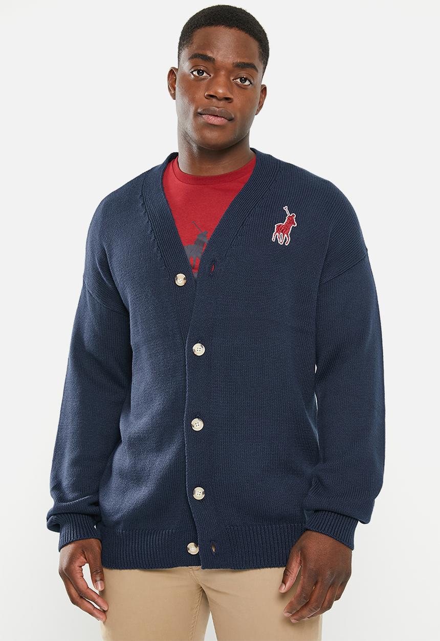 POLO - Men pjc long sleeve cardigan - navy 