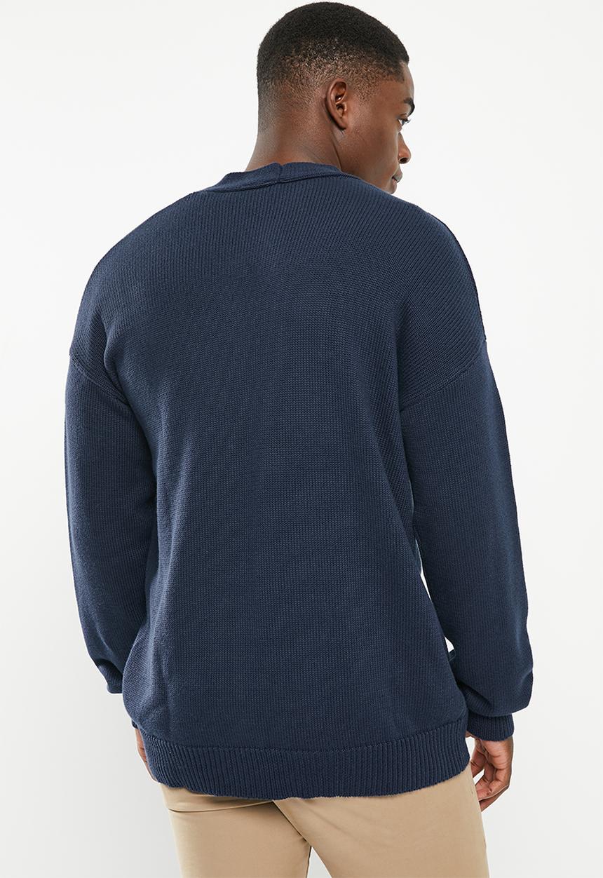 POLO - Men pjc long sleeve cardigan - navy 