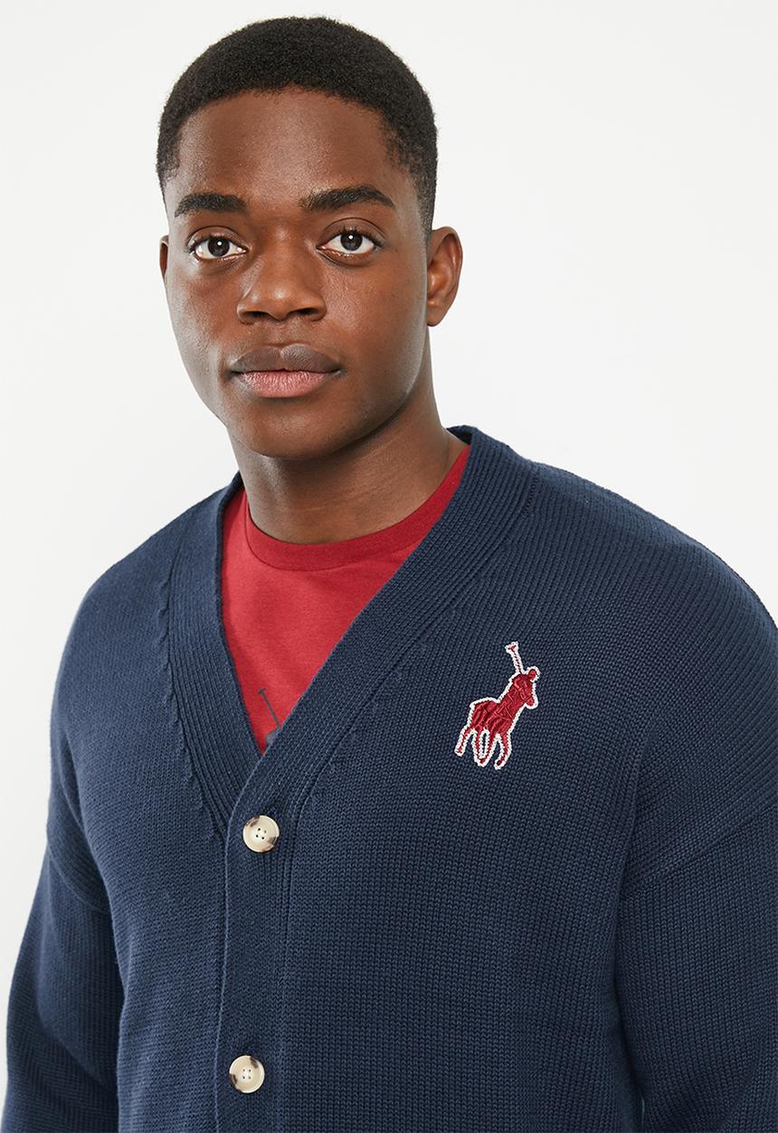 POLO - Men pjc long sleeve cardigan - navy 