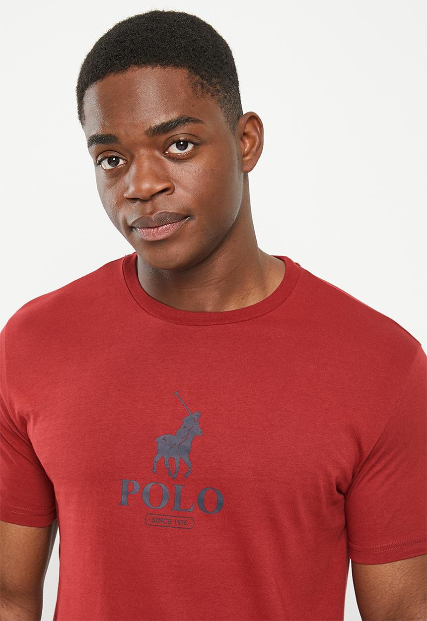 POLO - Mens logo short sleeve tee - burgundy
