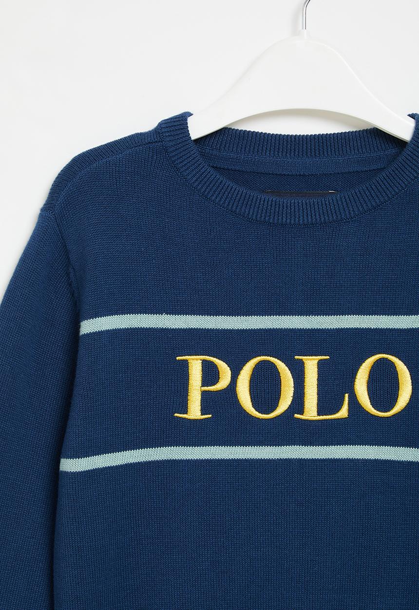 POLO - Boys sebastian ls knitted pullover - ocean