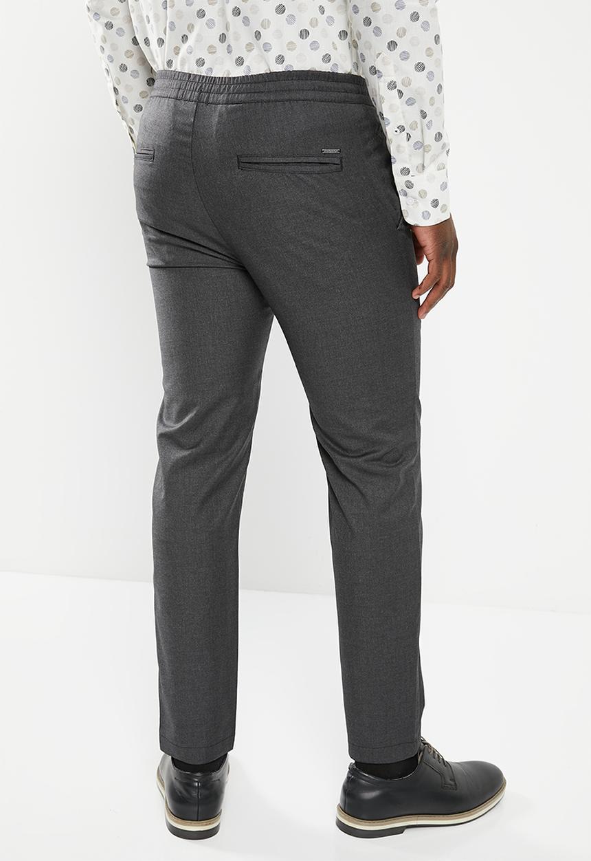 POLO - Mens elasticated cropped trouser - charcoal