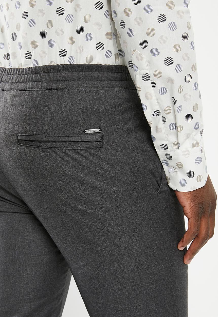 POLO - Mens elasticated cropped trouser - charcoal