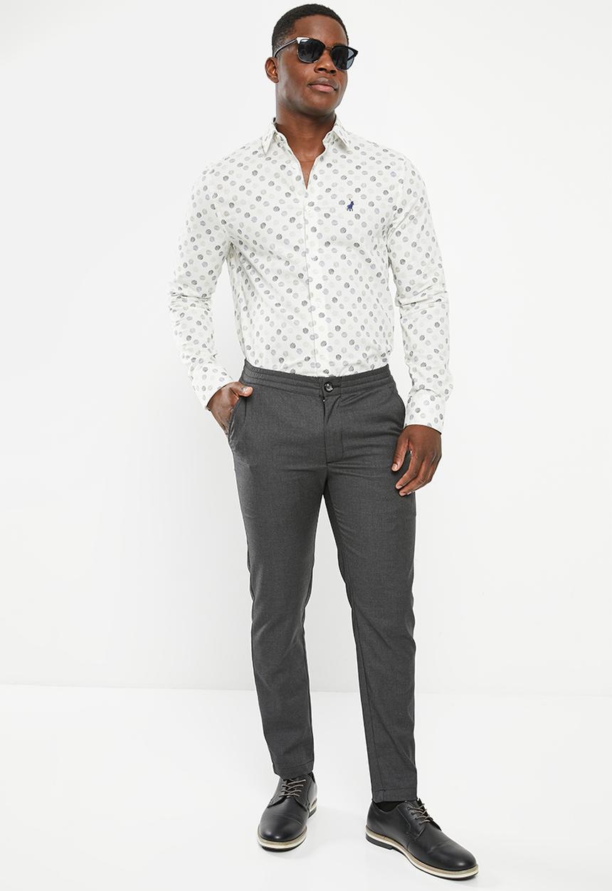 POLO - Mens elasticated cropped trouser - charcoal
