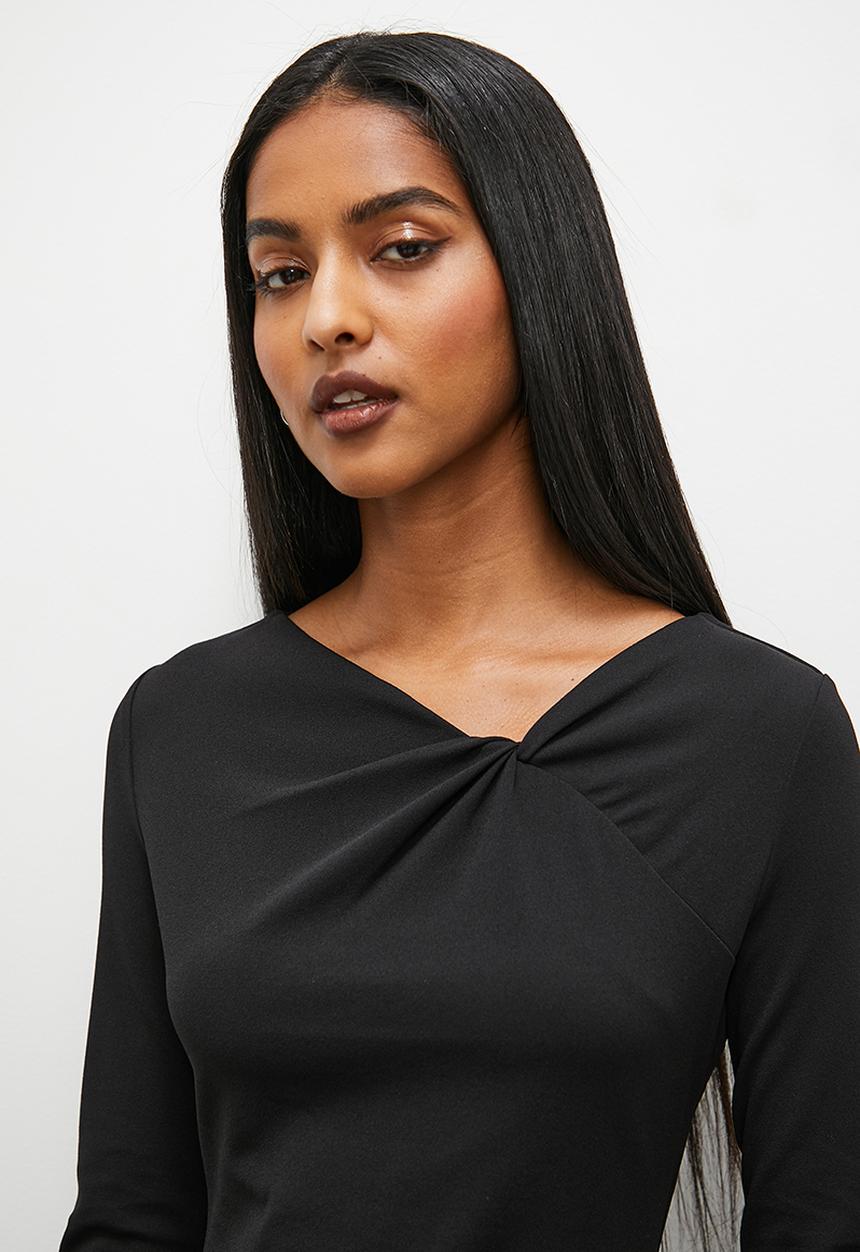 Superbalist - Knot detail mini dress - black