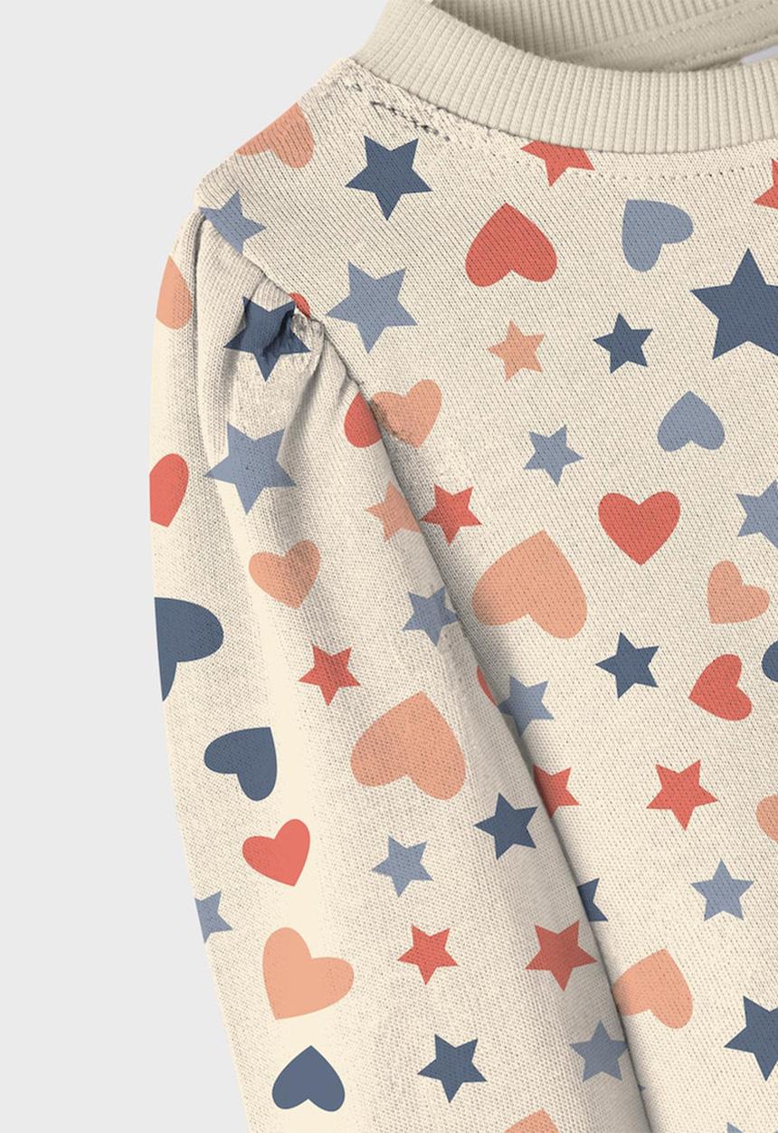 Name It - Nmfvianja long sleeve sweat bru tt - buttercream