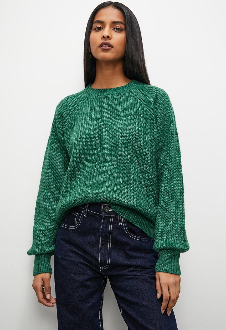 Superbalist - Rib diversion crew neck - bottle green