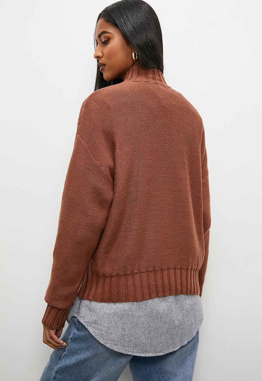 Superbalist - Cable funnel neck - tan