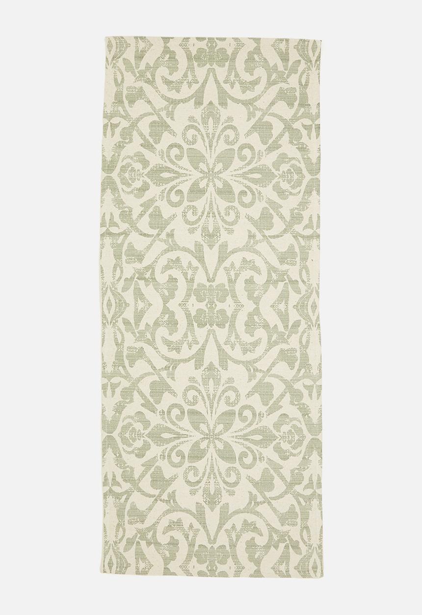 Sixth Floor - Emblem tiled printed runner - green