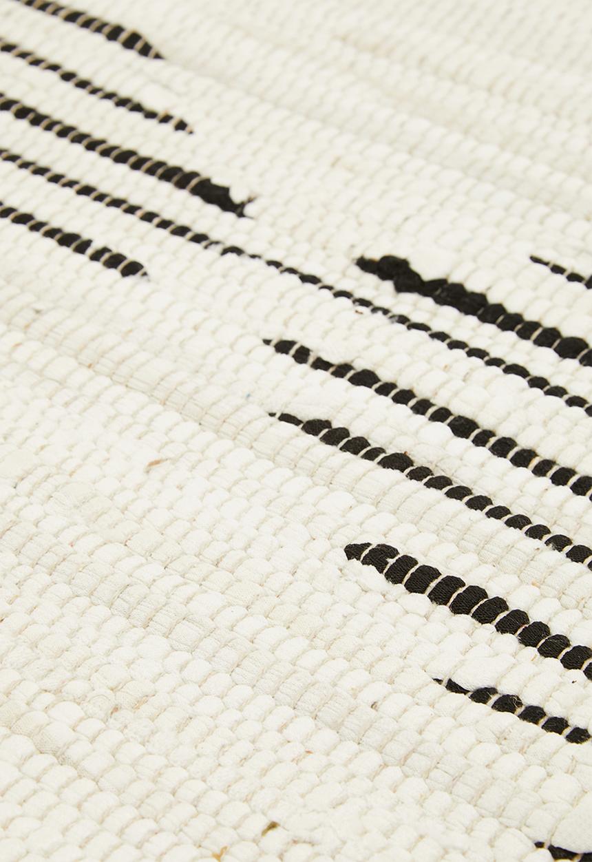 Sixth Floor - Recycled chindi runner - black & white