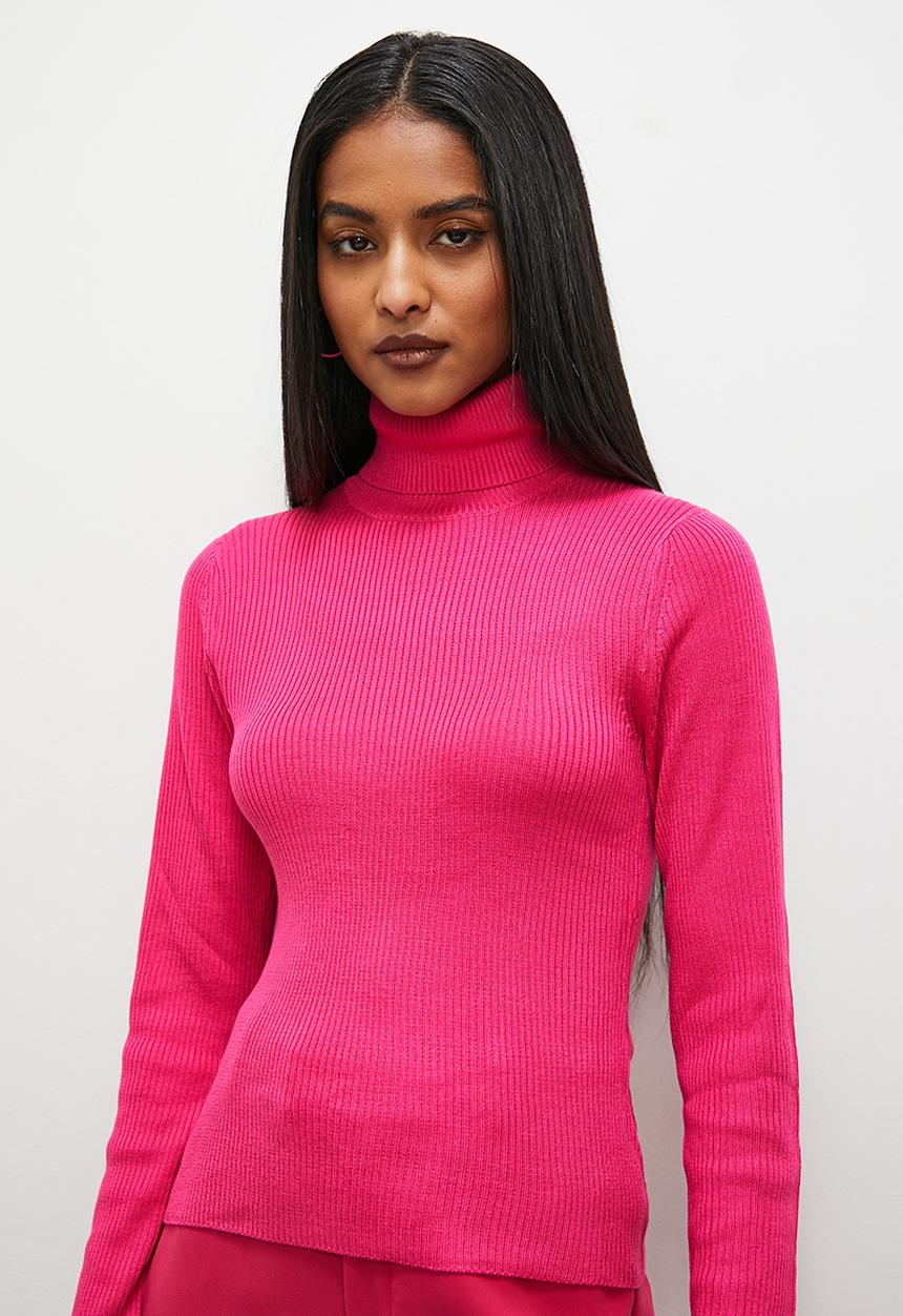 Superbalist - Skinny polo neck - cerise