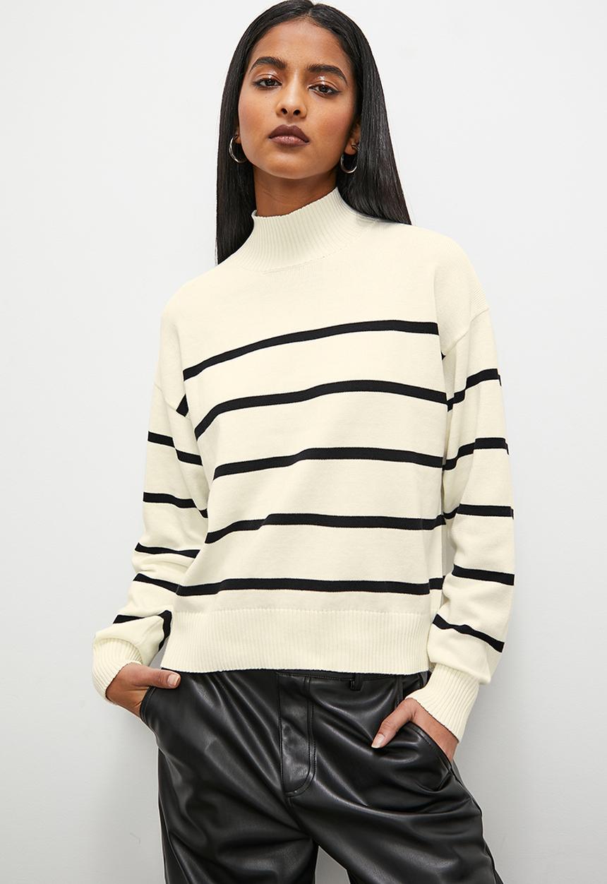 Breton stripe pull over - ecru based stripe 1