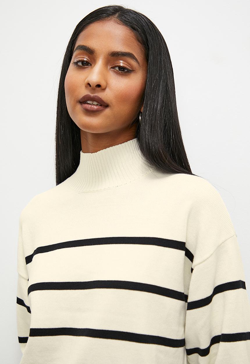 Superbalist - Breton stripe pull over - ecru based stripe