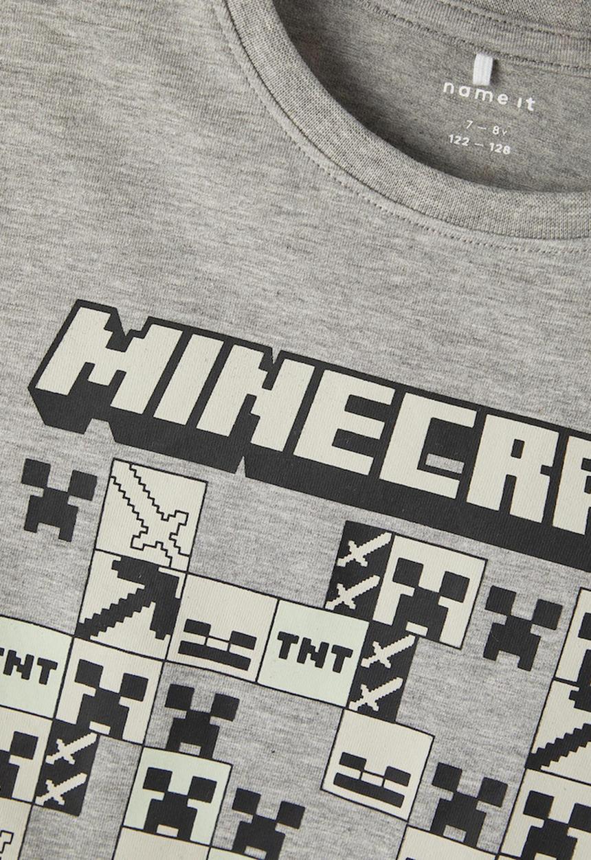 Name It - Nkmdrew minecraft short sleeve top - grey melange