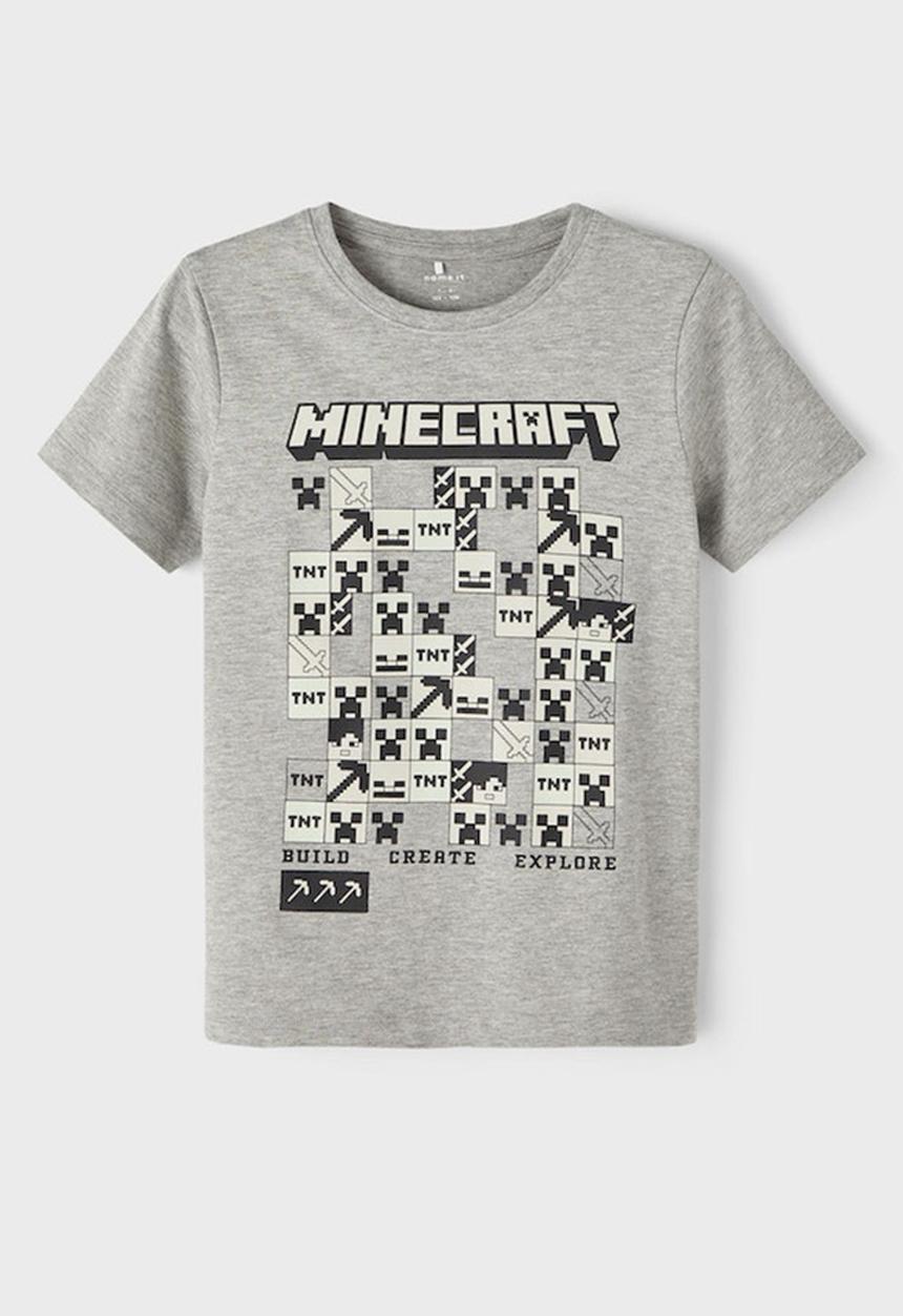 Name It - Nkmdrew minecraft short sleeve top - grey melange
