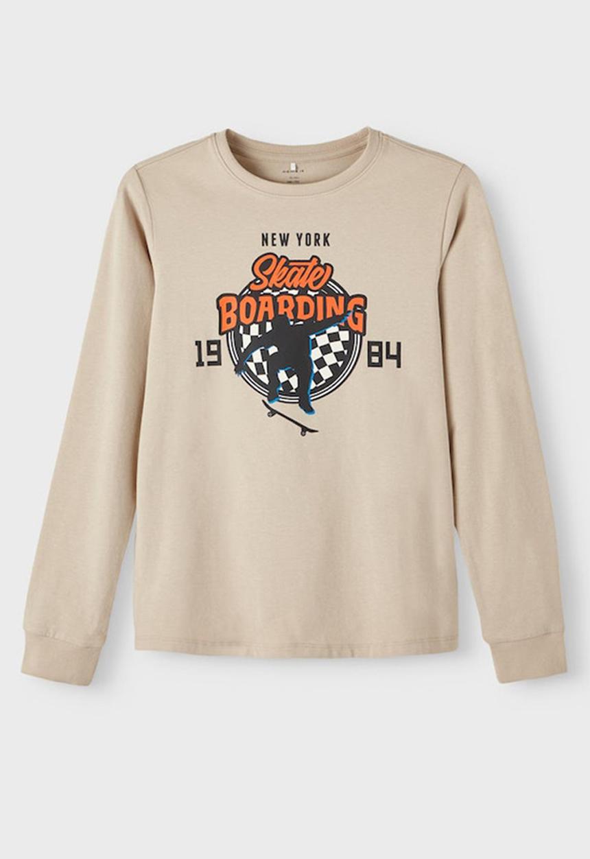 Name It - Benn skateboarding long sleeve top - hummus