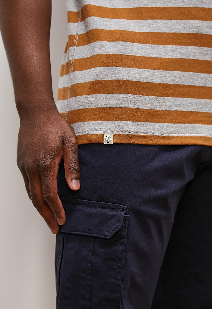 Lark & Crosse - L&c striped grandpa tee - taupe