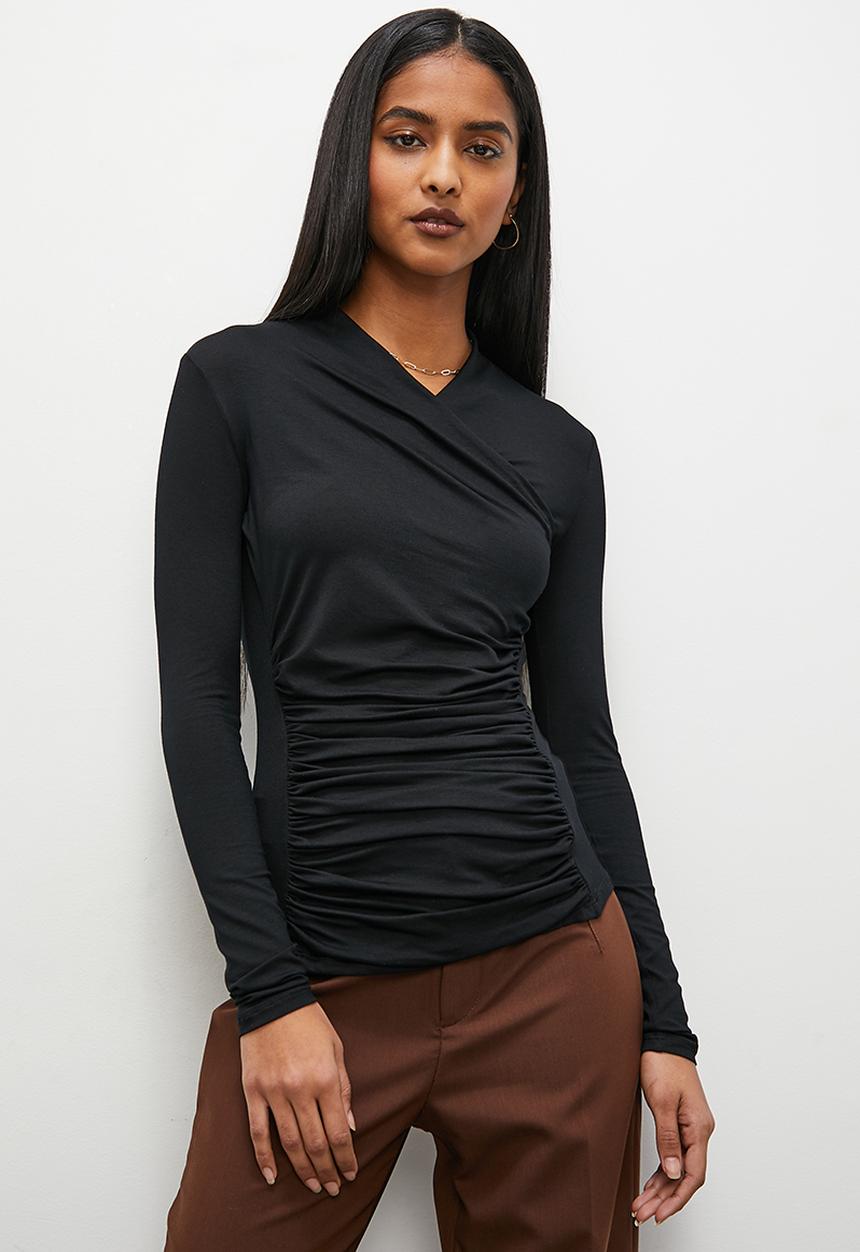 Superbalist - Wrap neck top - black