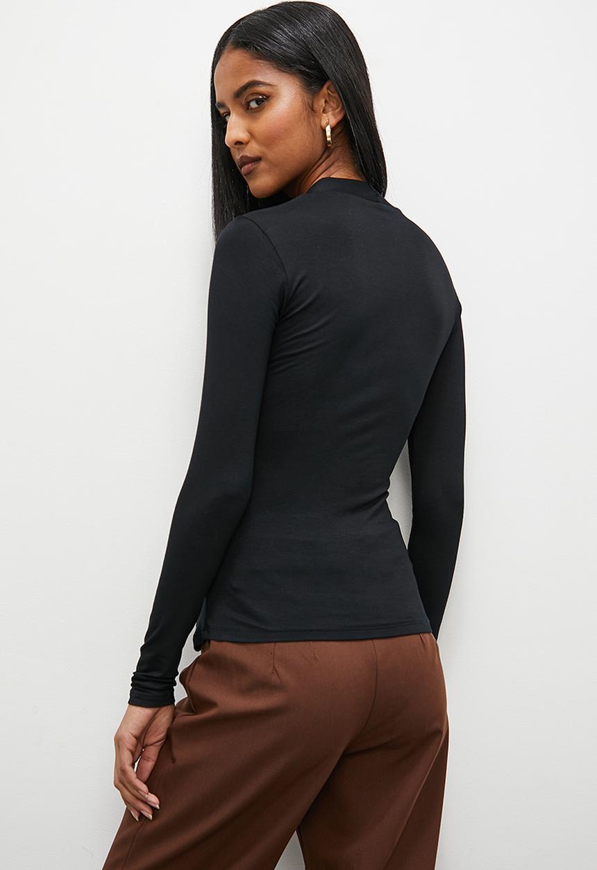 Superbalist - Wrap neck top - black