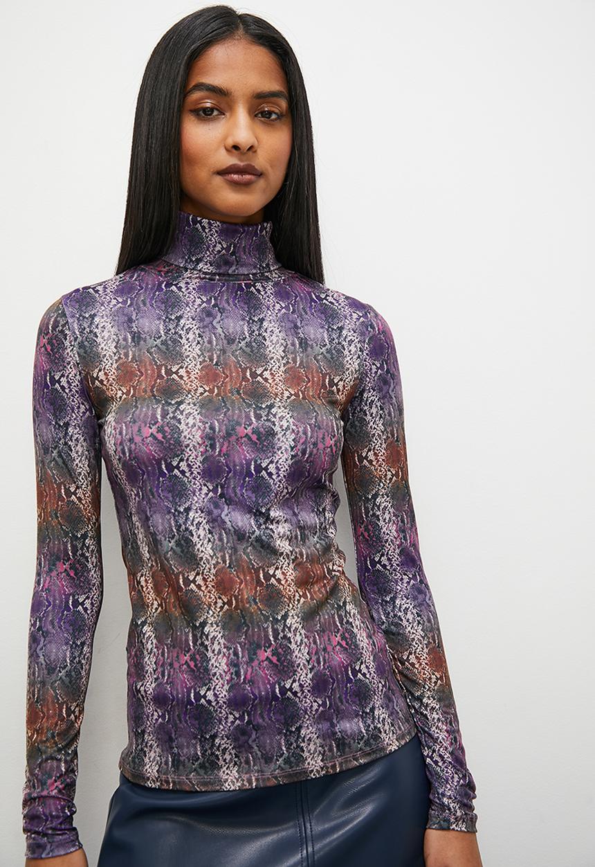 Superbalist - Printed poloneck tee - multi 