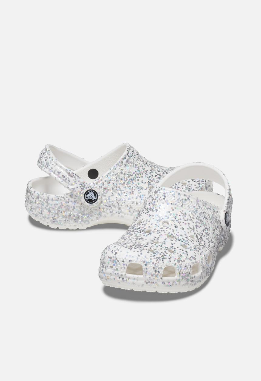 Crocs - Classic starry glitter clog k - white
