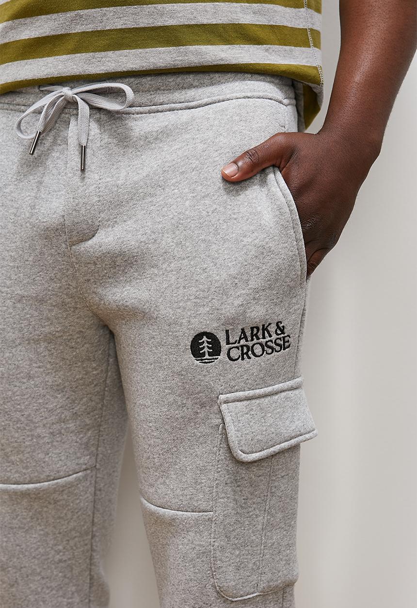 Lark & Crosse - Mike utility fleece pant - grey melange