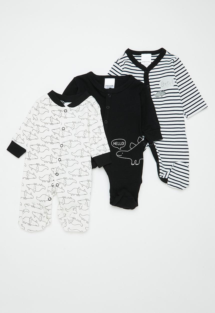 Pop Candy - Boys 3 pack babygrows - multi
