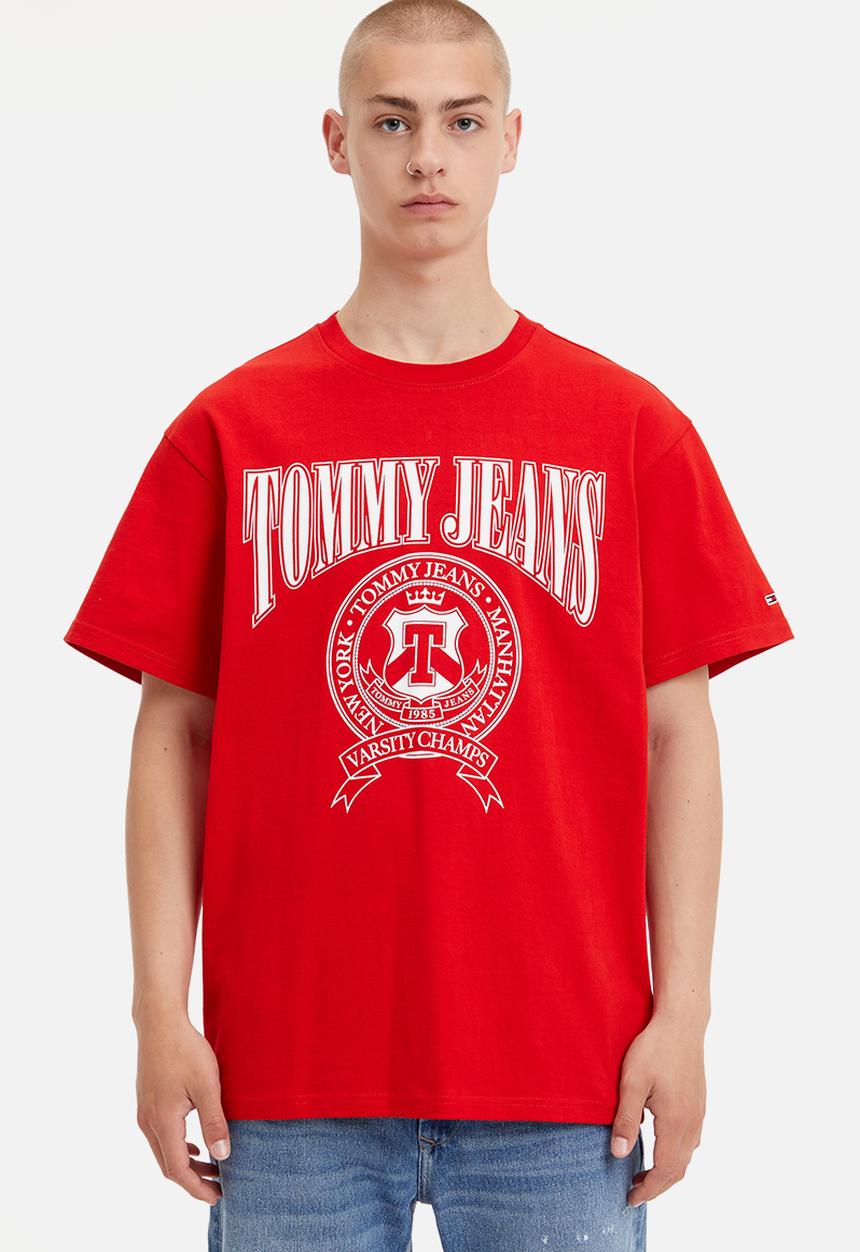 Tommy Hilfiger - Tjm relaxed varsity logo tee - dark red