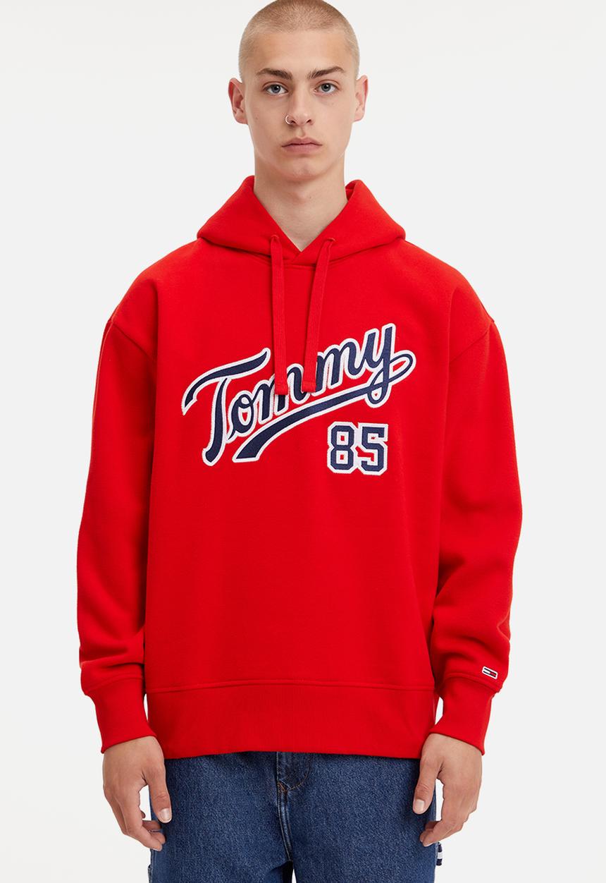 Tommy Hilfiger - Tjm rlxd college 85 hoodie - dark red