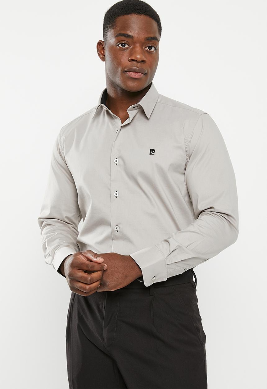 Pierre Cardin - Plain stretch classic collar formal shirt - light grey