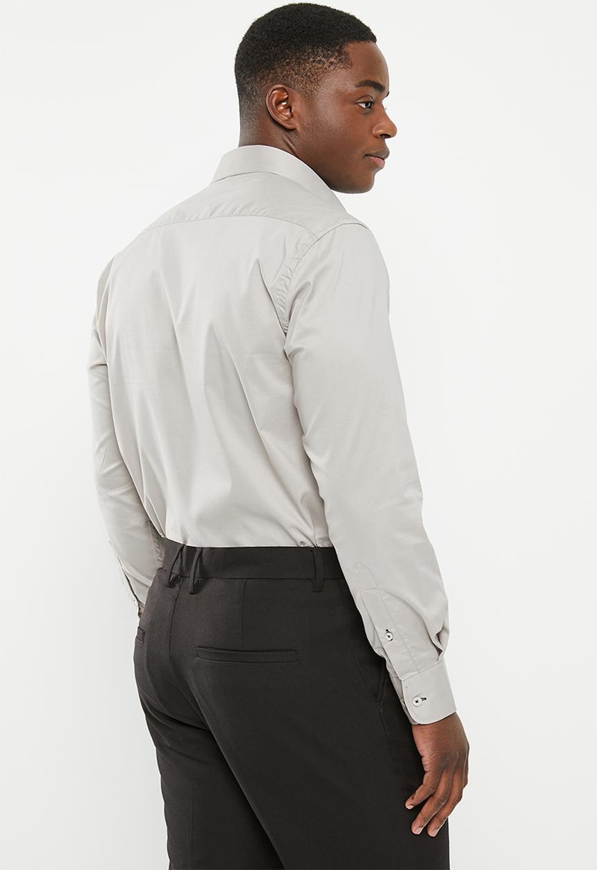 Pierre Cardin - Plain stretch classic collar formal shirt - light grey