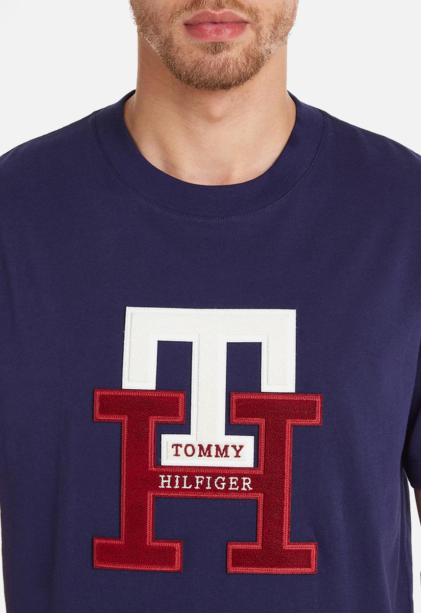 Tommy Hilfiger - Icon blackwatch monogram tee - yale navy