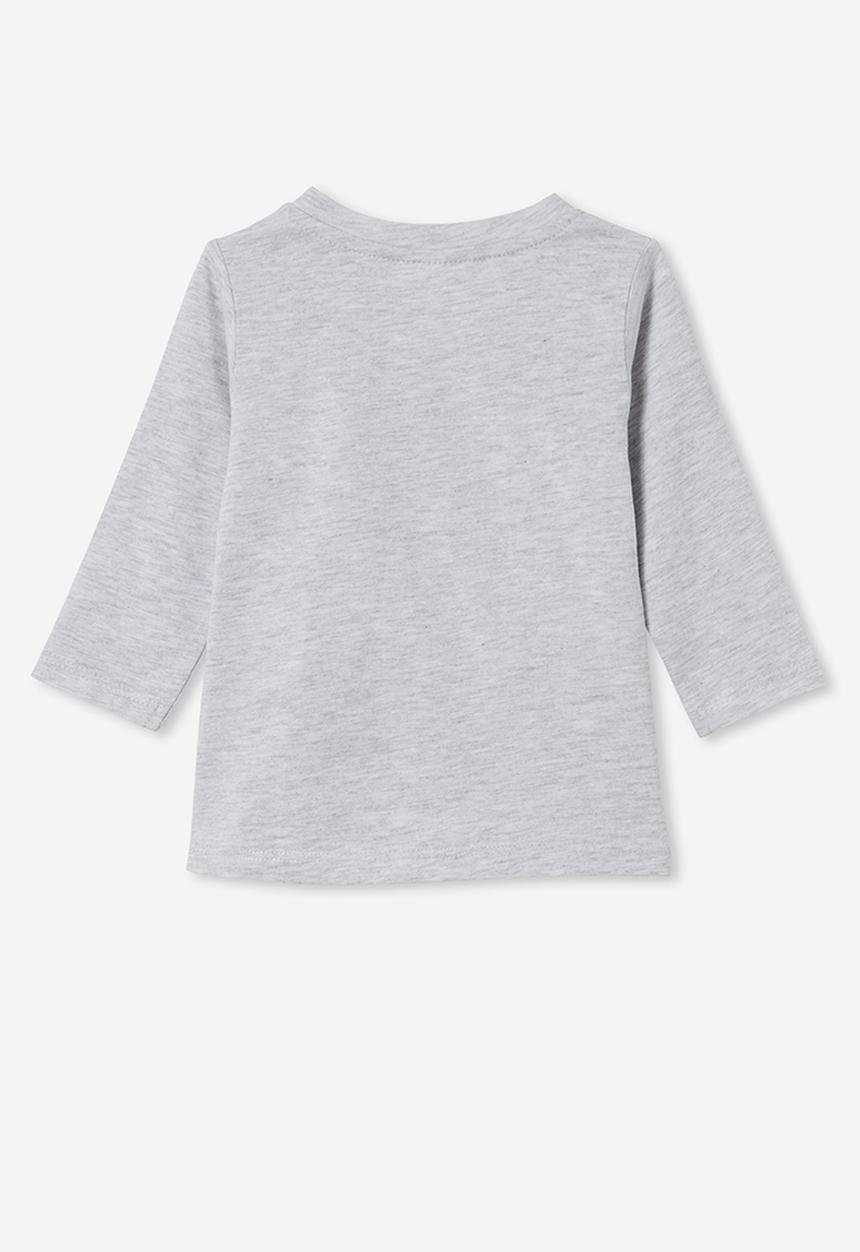 Cotton On - Jamie long sleeve tee - cloud marle/stay curious