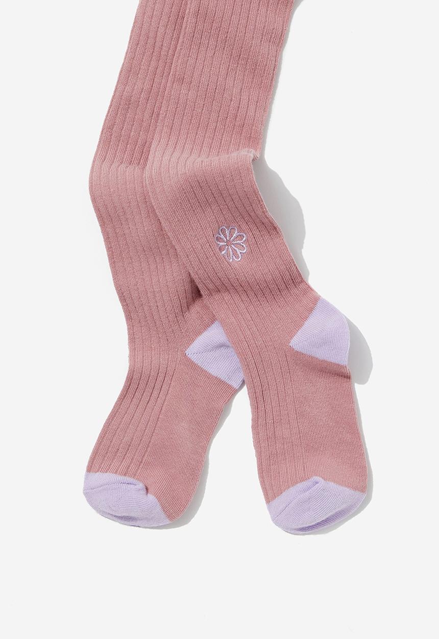 Cotton On - Solid tights - dusty berry/vanilla