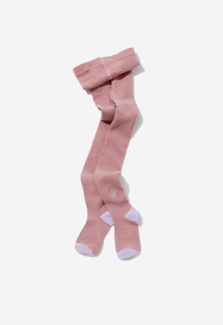 Cotton On - Solid tights - dusty berry/vanilla