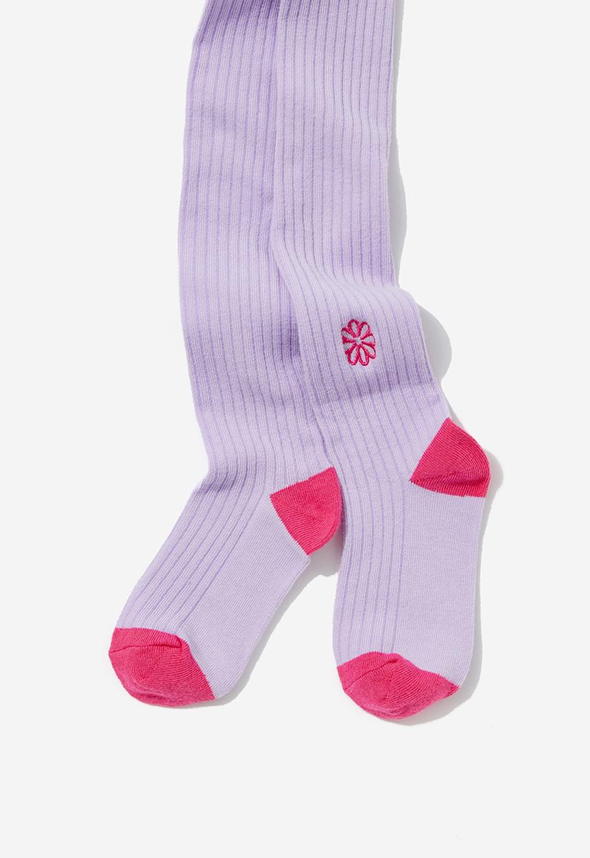 Cotton On - Solid tights - lilac drop/orange coral