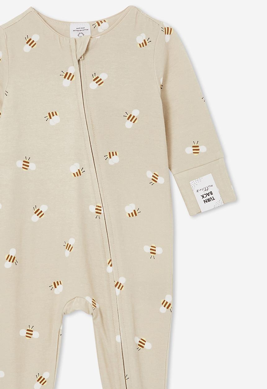Cotton On - The long sleeve zip romper - rainy day/bobby bee