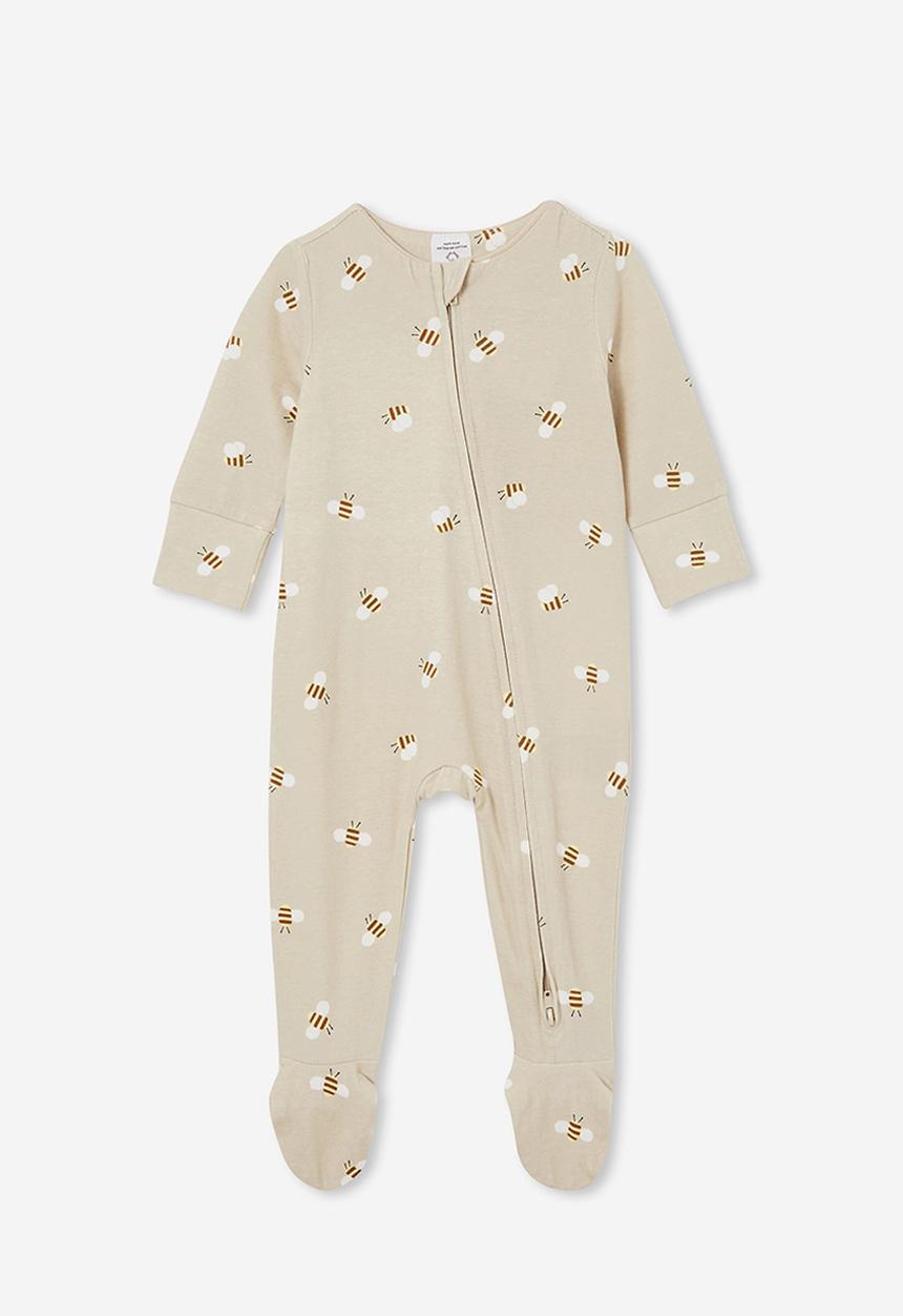 Cotton On - The long sleeve zip romper - rainy day/bobby bee