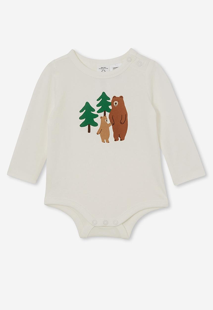 Cotton On - The long sleeve bubbysuit - vanilla/mother bear