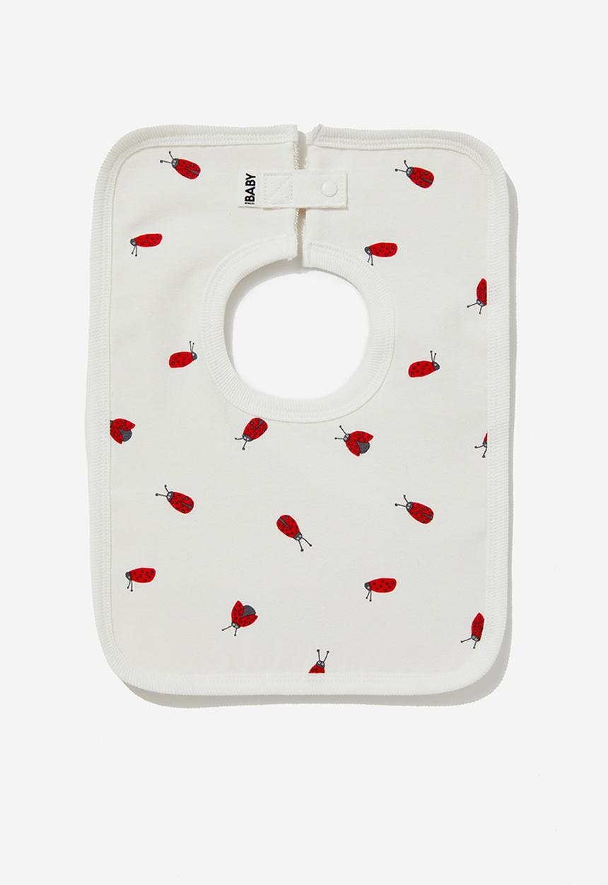 Cotton On - The square bib - vanilla/lou ladybug
