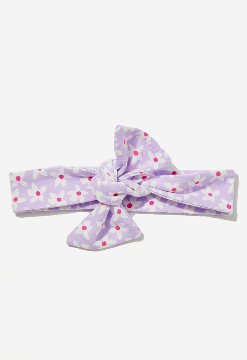 Cotton On - The bow tie headband - lilac drop/lena floral