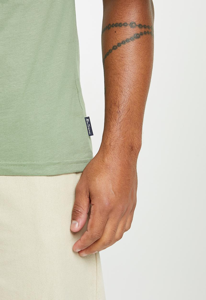 Ben Sherman - Ska check target tee shirt - pale khaki