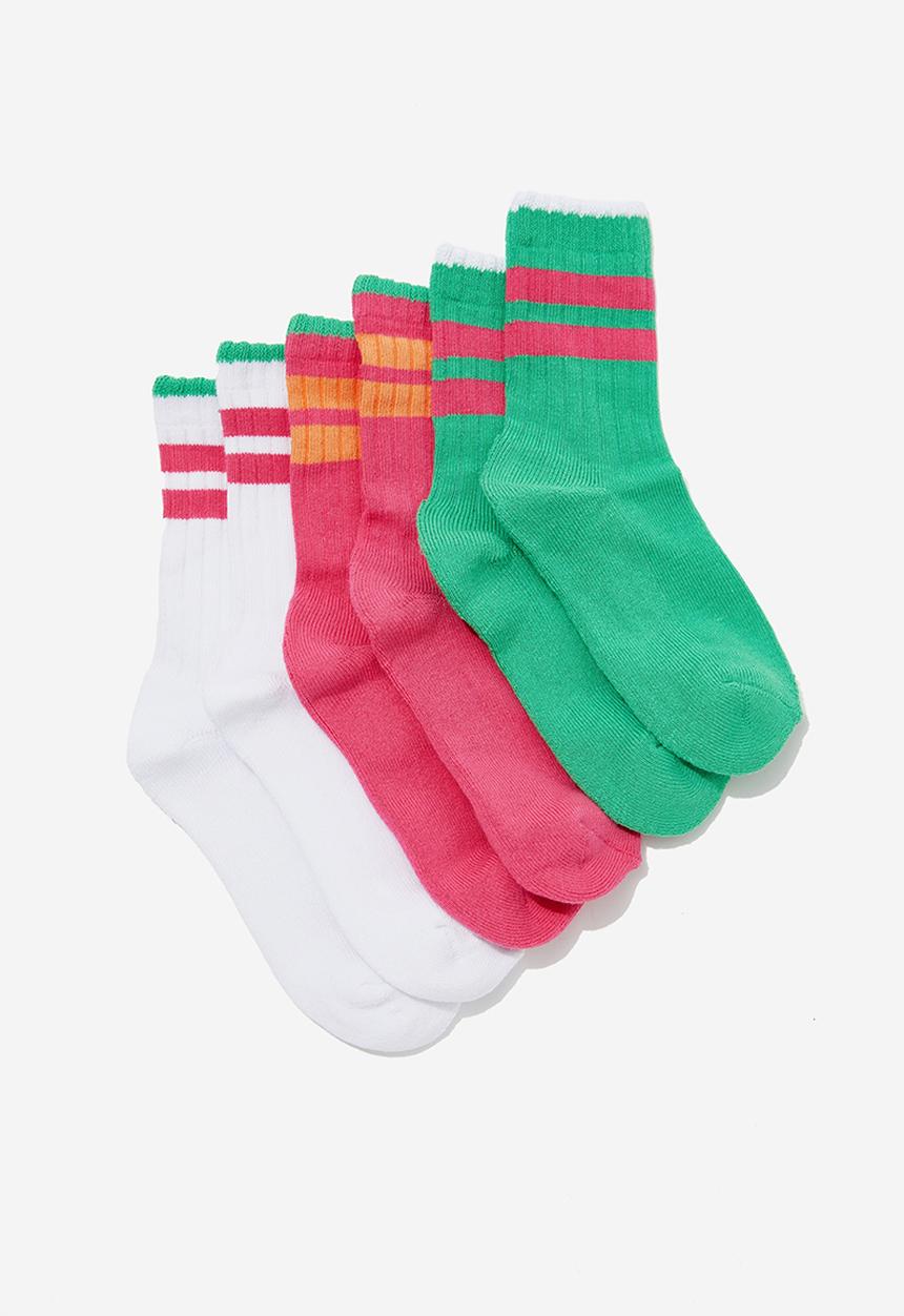 Cotton On - Kids 3pk mid calf socks - multi 