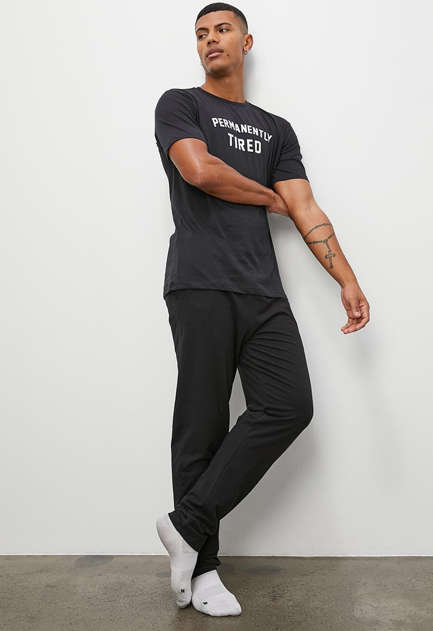 Superbalist - Graphic print short sleeve sleep tee - black2